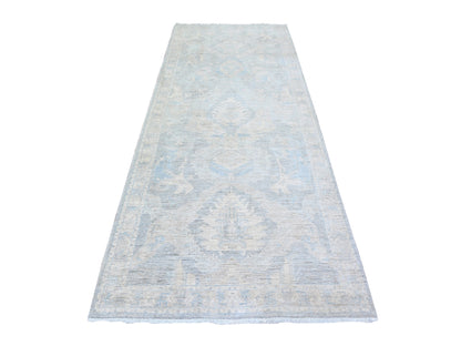 Peshawar Oushak hand-knotted wool rug in Gray & Ivory, 4' x 9'9" — SKU O074983