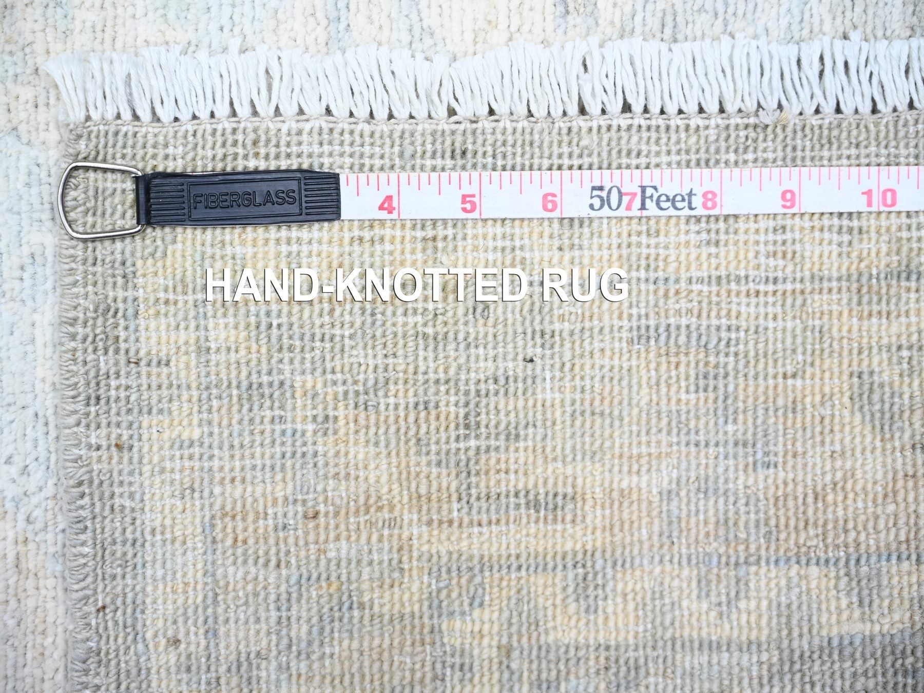 Peshawar Oushak hand-knotted wool rug in Gray & Ivory, 4' x 9'9" — SKU O074983 (view 5)