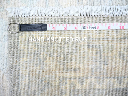 Peshawar Oushak hand-knotted wool rug in Gray & Ivory, 4' x 9'9" — SKU O074983 (view 5)