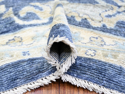Blue 12'1" x 15'7" Oushak And Peshawar Hand knotted Wool Rug - Sku: O074999