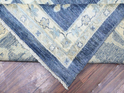 Blue 12'1" x 15'7" Oushak And Peshawar Hand knotted Wool Rug - Sku: O074999