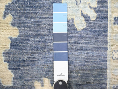 Blue 12'1" x 15'7" Oushak And Peshawar Hand knotted Wool Rug - Sku: O074999