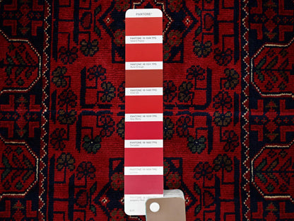 Tribal & Geometric hand-knotted wool runner in Red, 1'10" x 4'10" — SKU O0749 (view 4)