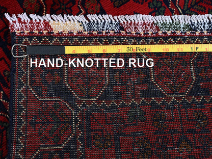 Tribal & Geometric hand-knotted wool runner in Red, 1'10" x 4'10" — SKU O0749 (view 7)