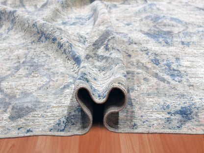 Ivory 12'1" x 15'2" Modern and Contemporary Hand knotted Wool/Silk Rug - Sku: O075012