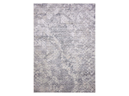 Grey 11'9" x 15'3" Modern / Contemporary Hand knotted Wool/Silk Rug - Sku: O075013