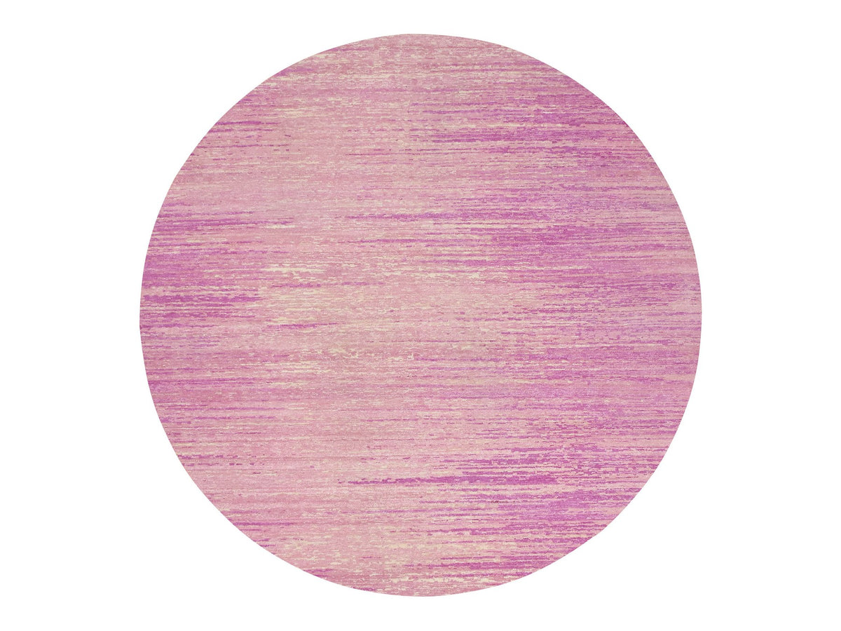 Modern / Contemporary hand-knotted wool rug in Pink, 10'1" x 10'2" — SKU O075014