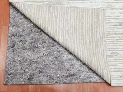 Ivory 11'10" x 11'10" Modern and Contemporary Hand knotted Wool/Silk Rug - Sku: O075016