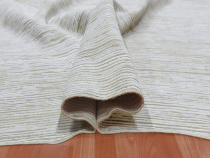 Ivory 11'10" x 11'10" Modern and Contemporary Hand knotted Wool/Silk Rug - Sku: O075016
