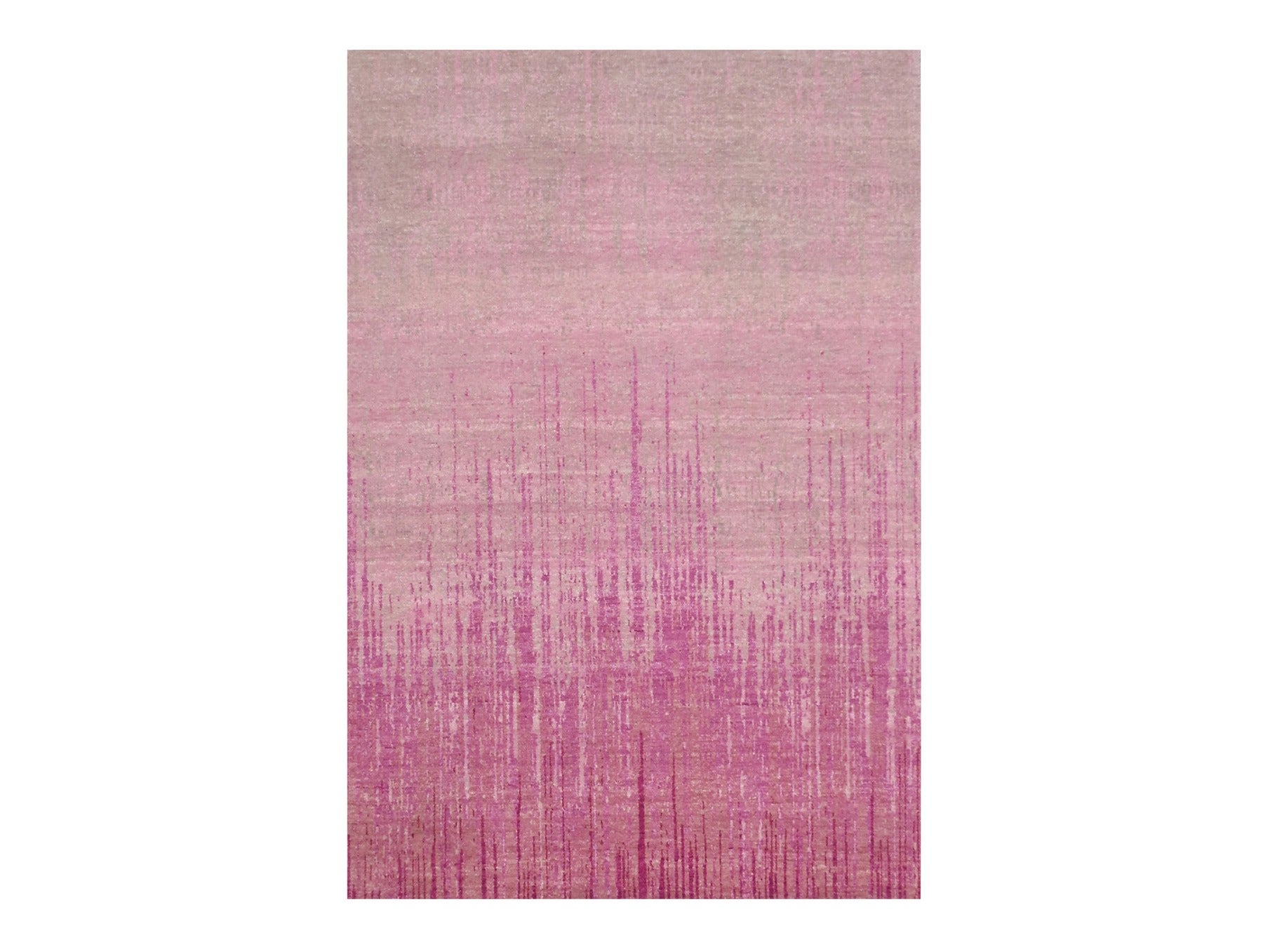 Modern / Contemporary hand-knotted wool rug in Pink, 4'1" x 6'2" — SKU O075021