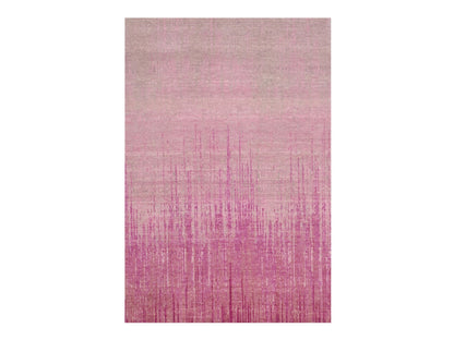 Pink 4'1" x 6'2" Modern / Contemporary Hand knotted Wool Rug - Sku: O075021