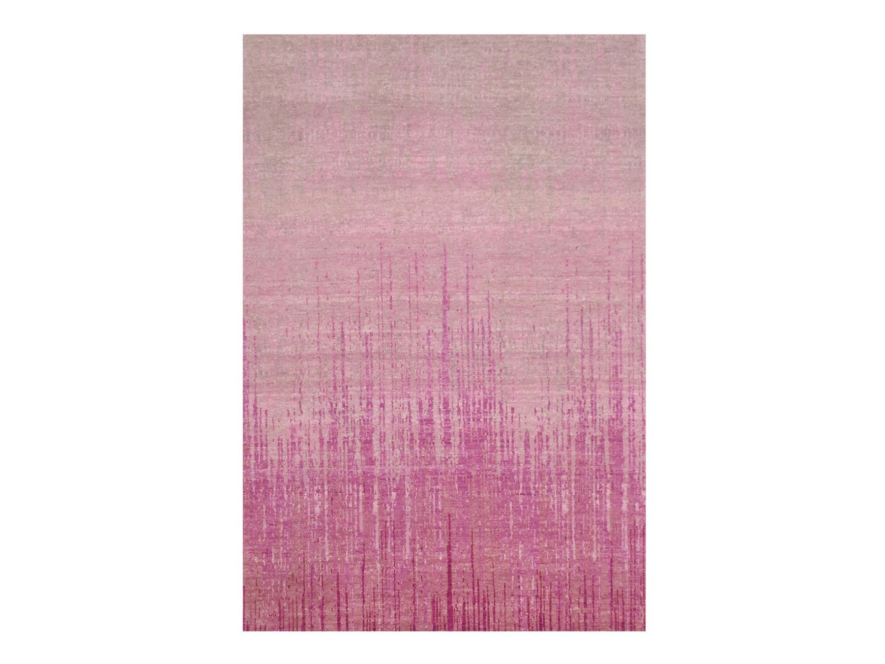 Modern / Contemporary hand-knotted wool rug in Pink, 4'1" x 6'2" — SKU O075022