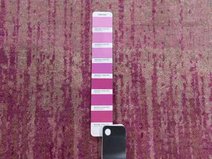 Pink 4'1" x 6'2" Modern / Contemporary Hand knotted Wool Rug - Sku: O075022