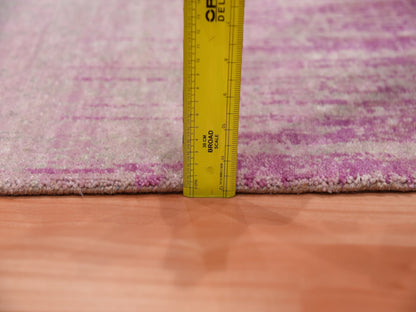 Pink 4'1" x 6'2" Modern / Contemporary Hand knotted Wool Rug - Sku: O075022