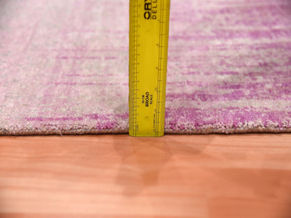 Pink 2'0" x 3'2" Modern / Contemporary Hand knotted Wool Rug - Sku: O075023