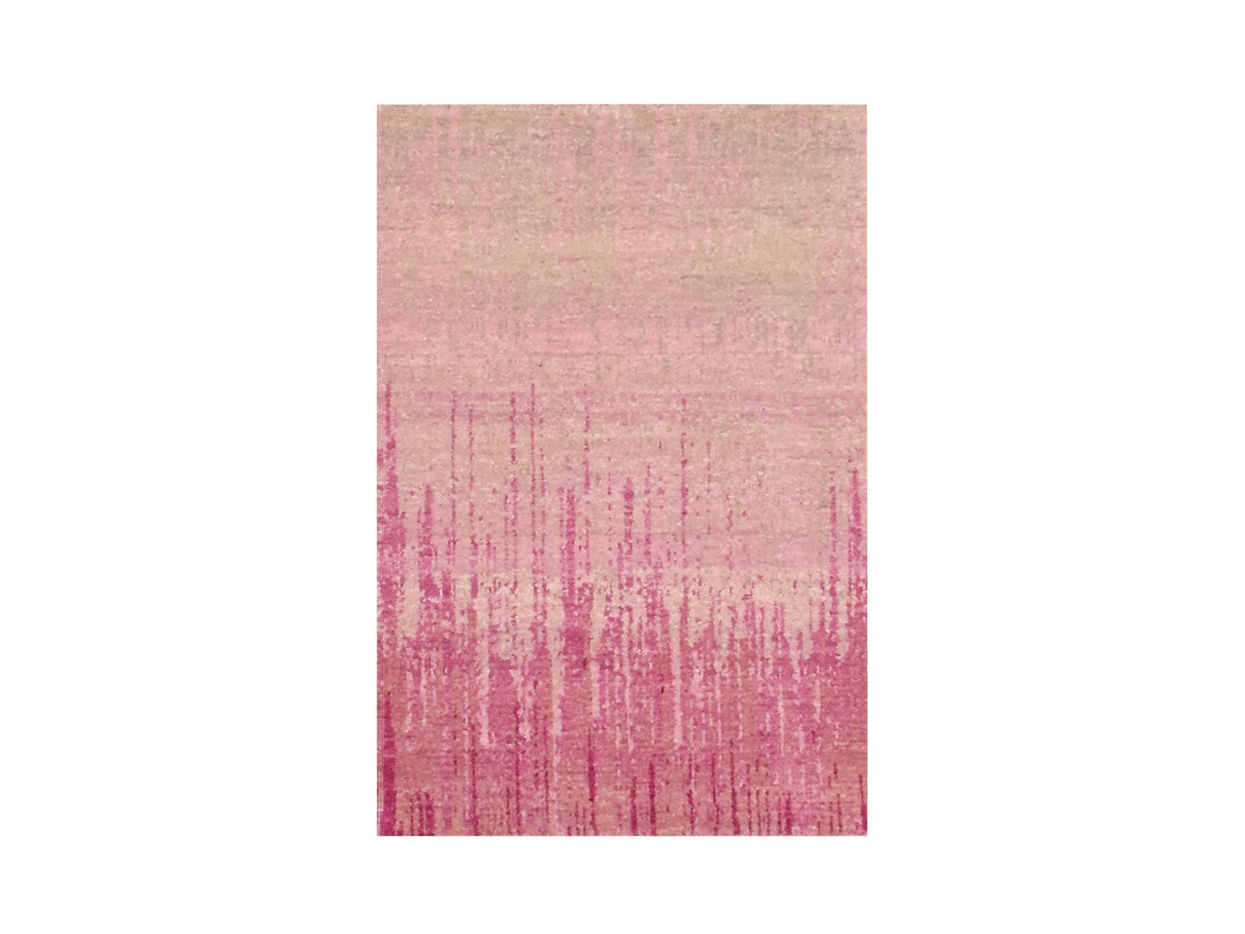 Modern / Contemporary hand-knotted wool rug in Pink, 2' x 3'2" — SKU O075024