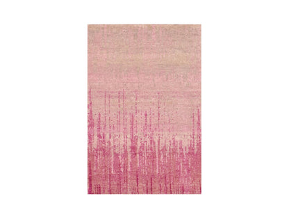 Pink 2'0" x 3'2" Modern / Contemporary Hand knotted Wool Rug - Sku: O075024
