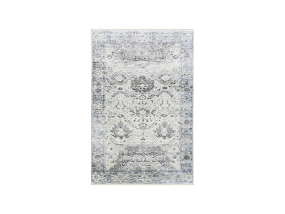 Grey 3'0" x 5'2" Transitional Hand knotted Wool/Silk Rug - Sku: O075040