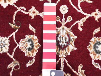 Red 3'0" x 5'0" Traditional Hand knotted Wool/Silk Rug - Sku: O075049