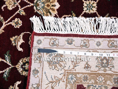 Red 3'0" x 5'0" Traditional Hand knotted Wool/Silk Rug - Sku: O075049