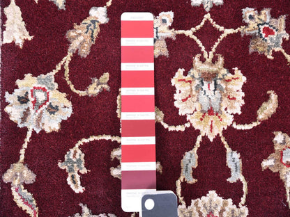Red 2'8" x 14'1" Traditional Hand knotted Wool/Silk Rug - Sku: O075056