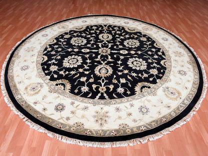 Rajasthan Rajasthan hand-knotted wool/silk rug in Black & Ivory, 10' x 10'2" — SKU O075067 (view 2)