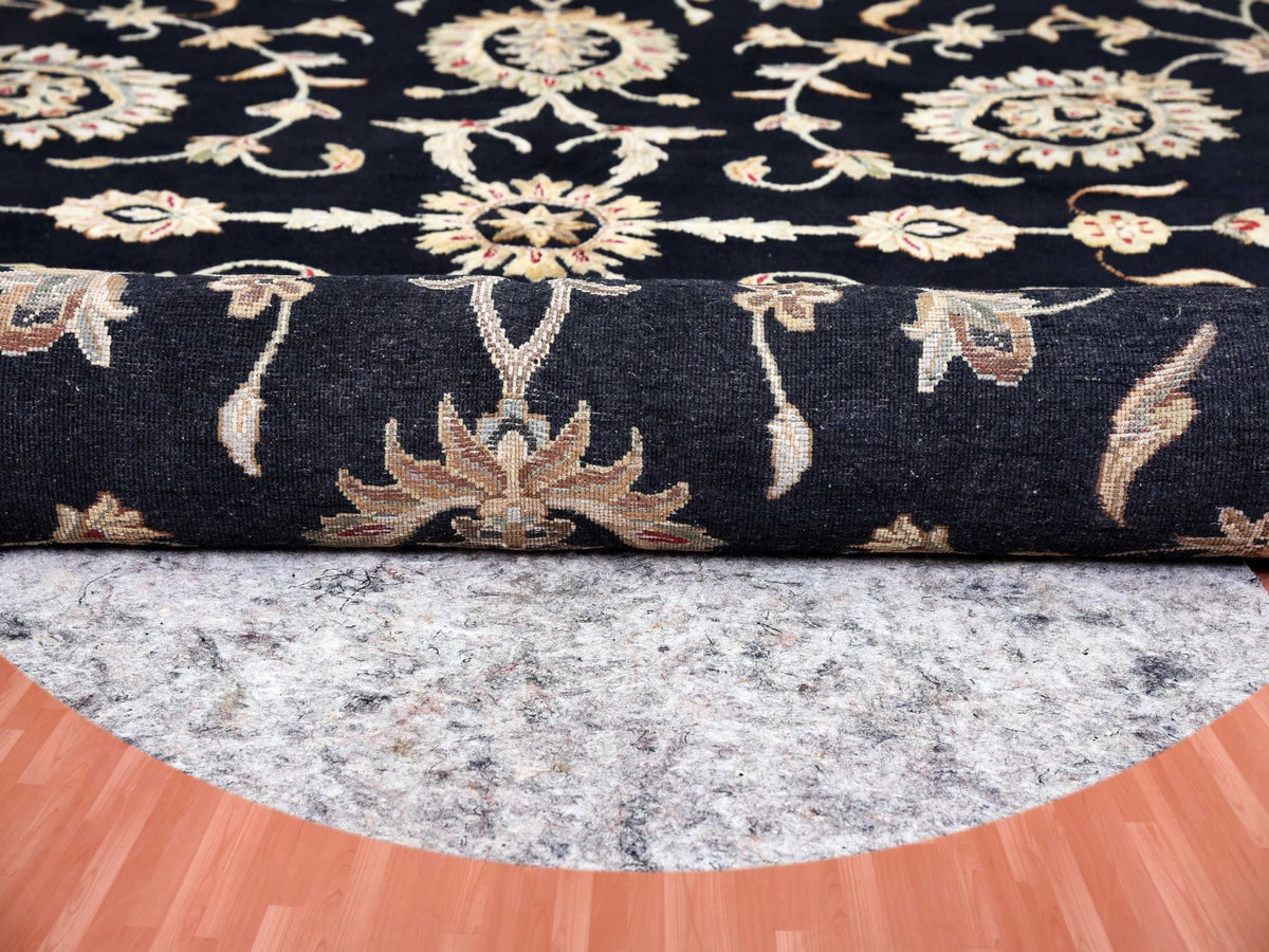 Rajasthan Rajasthan hand-knotted wool/silk rug in Black & Ivory, 10' x 10'2" — SKU O075067 (view 4)
