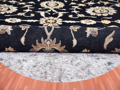 Rajasthan Rajasthan hand-knotted wool/silk rug in Black & Ivory, 10' x 10'2" — SKU O075067 (view 4)