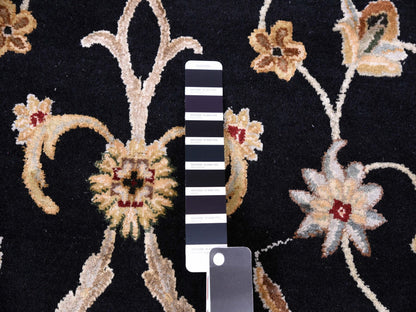 Rajasthan Rajasthan hand-knotted wool/silk rug in Black & Ivory, 10' x 10'2" — SKU O075067 (view 7)