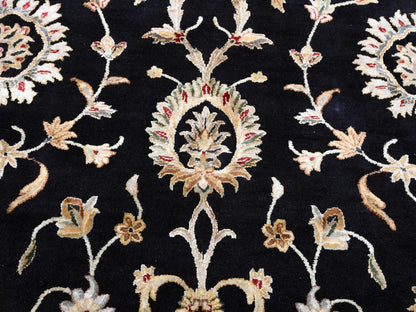 Rajasthan Rajasthan hand-knotted wool/silk rug in Black & Ivory, 10' x 10'2" — SKU O075067 (view 8)