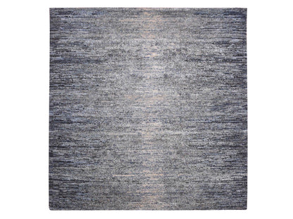 Modern / Contemporary hand-knotted wool/silk rug in Gray, 8' x 8'2" — SKU O075098