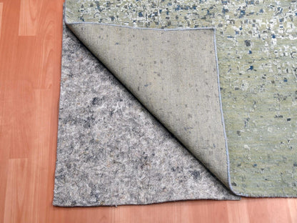 Blue 12'0" x 18'0" Modern and Contemporary Hand knotted Wool/Silk Rug - Sku: O075100