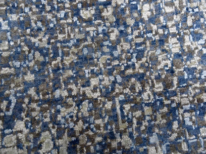 Blue 12'0" x 18'0" Modern and Contemporary Hand knotted Wool/Silk Rug - Sku: O075100