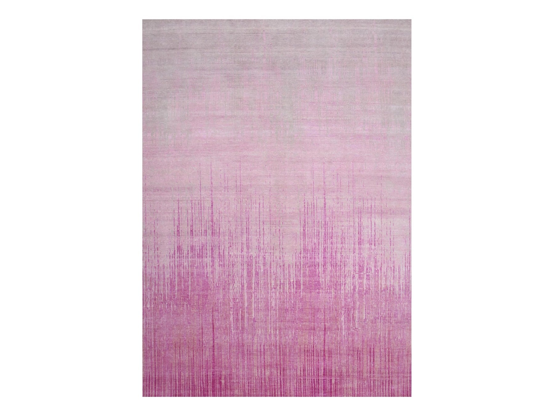 Modern / Contemporary hand-knotted wool rug in Pink, 10' x 14'3" — SKU O075106
