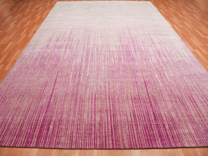 Modern / Contemporary hand-knotted wool rug in Pink, 10' x 14'3" — SKU O075106 (view 2)