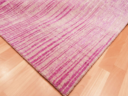Modern / Contemporary hand-knotted wool rug in Pink, 10' x 14'3" — SKU O075106 (view 6)