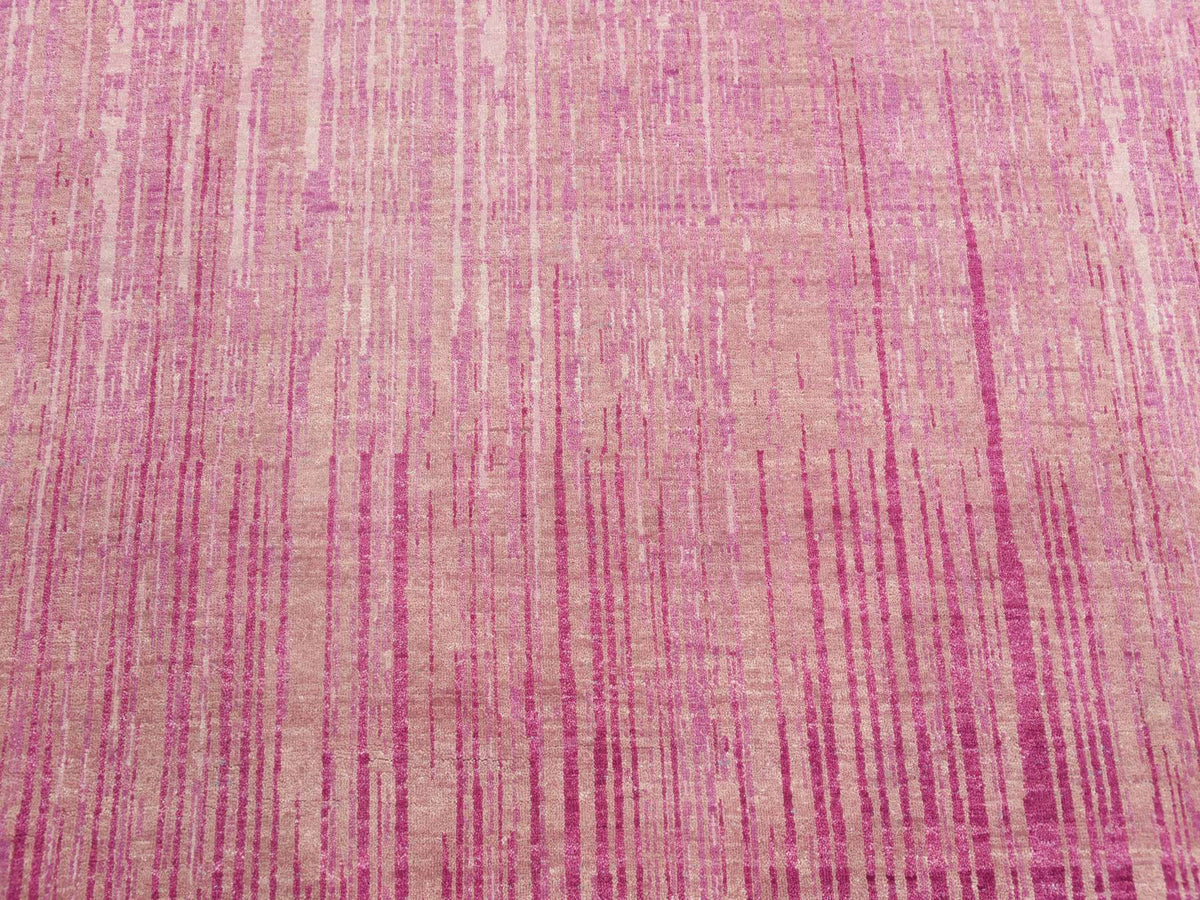 Modern / Contemporary hand-knotted wool rug in Pink, 10' x 14'3" — SKU O075106 (view 8)