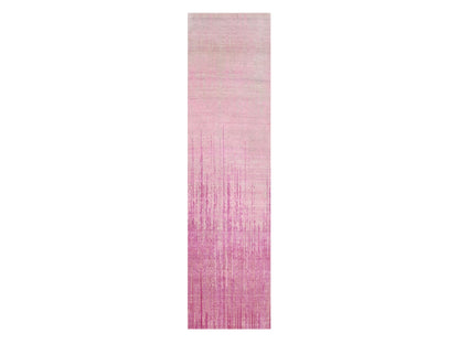 Modern / Contemporary hand-knotted wool runner in Pink, 2'6" x 10'1" — SKU O075110