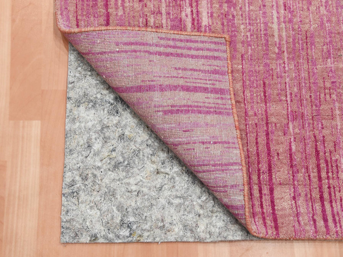 Modern / Contemporary hand-knotted wool runner in Pink, 2'6" x 10'1" — SKU O075110 (view 3)