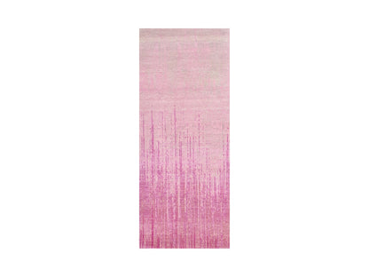Modern / Contemporary hand-knotted wool runner in Pink, 2'6" x 6'4" — SKU O075111