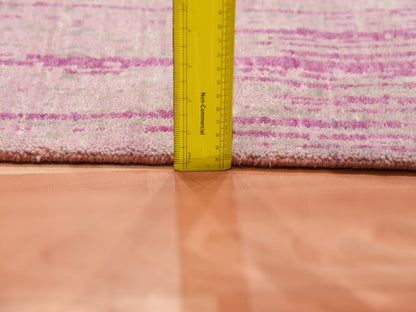 Modern / Contemporary hand-knotted wool runner in Pink, 2'6" x 6'4" — SKU O075111 (view 6)