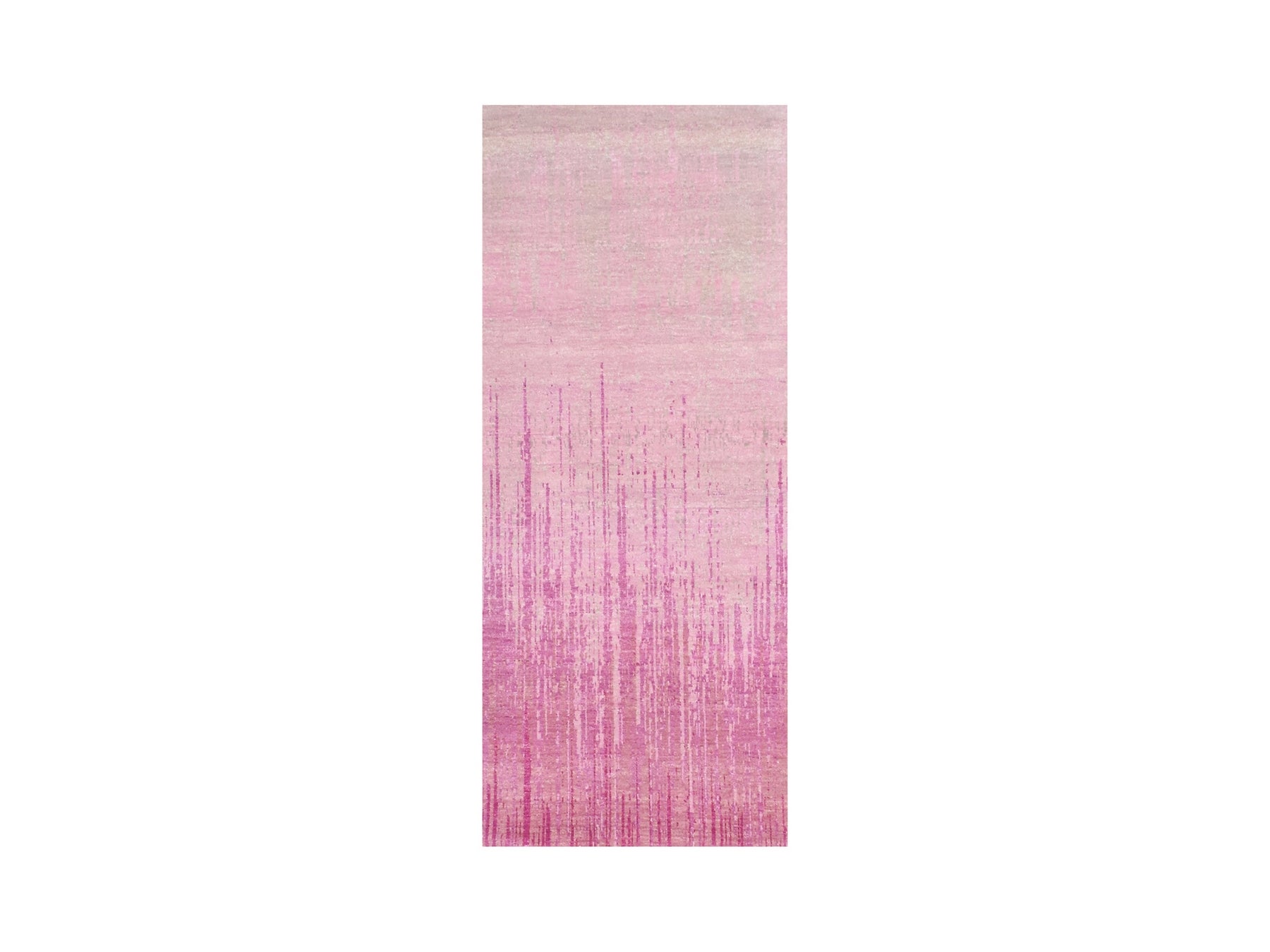 Modern / Contemporary hand-knotted wool runner in Pink, 2'6" x 6'5" — SKU O075112