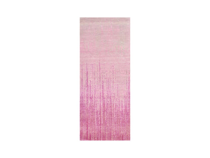 Modern / Contemporary hand-knotted wool runner in Pink, 2'6" x 6'5" — SKU O075112