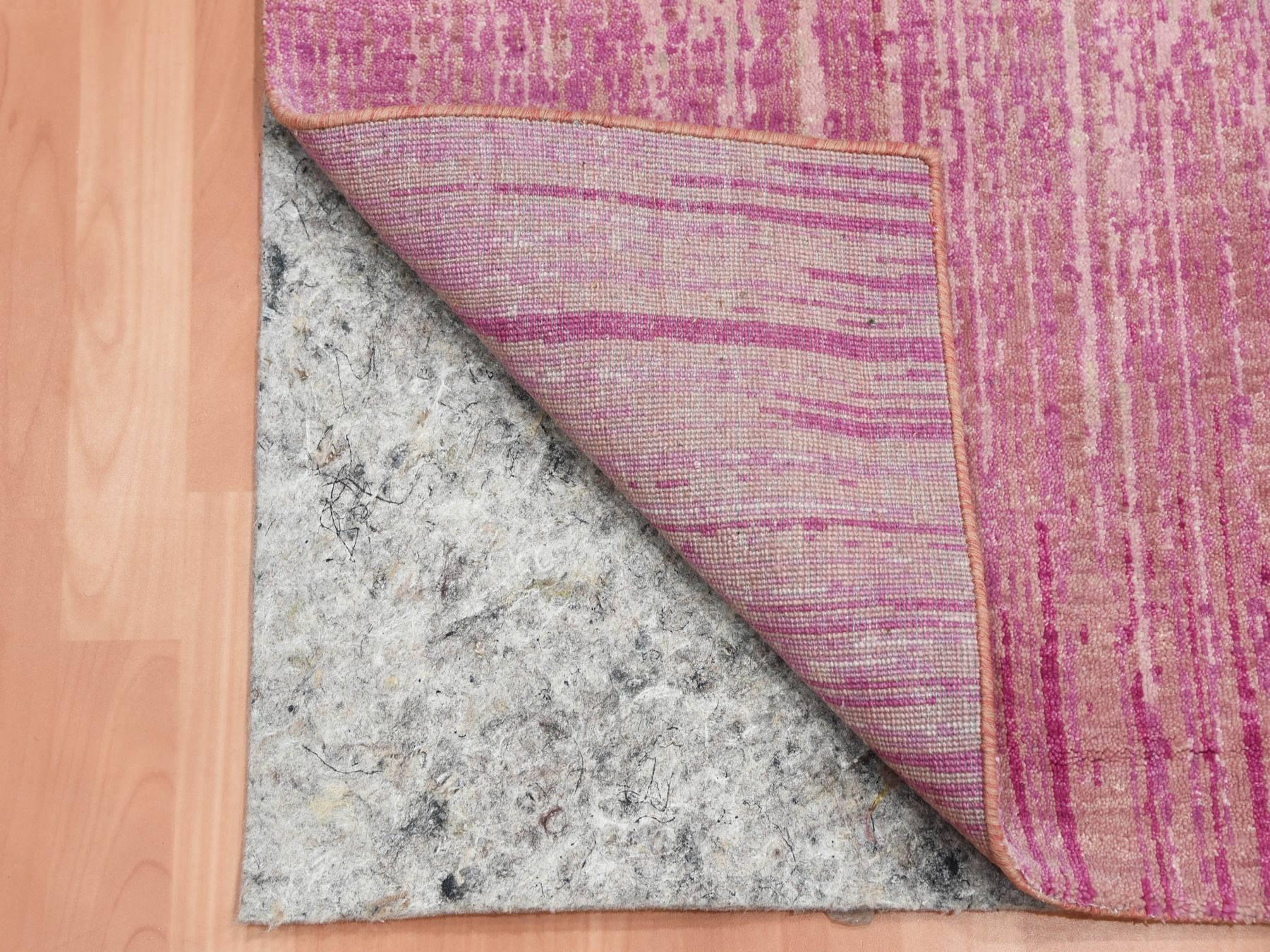 Modern / Contemporary hand-knotted wool runner in Pink, 2'6" x 6'5" — SKU O075112 (view 3)