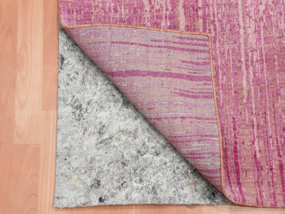 Modern / Contemporary hand-knotted wool runner in Pink, 2'6" x 6'5" — SKU O075112 (view 3)