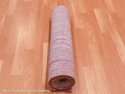 Modern / Contemporary hand-knotted wool runner in Pink, 2'6" x 6'5" — SKU O075112 (view 5)