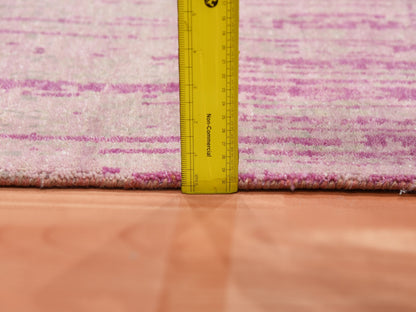 Modern / Contemporary hand-knotted wool runner in Pink, 2'6" x 6'5" — SKU O075112 (view 6)