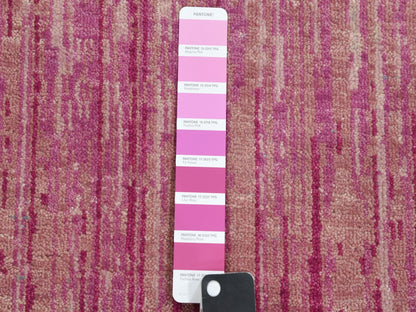 Modern / Contemporary hand-knotted wool runner in Pink, 2'7" x 8'3" — SKU O075113 (view 4)