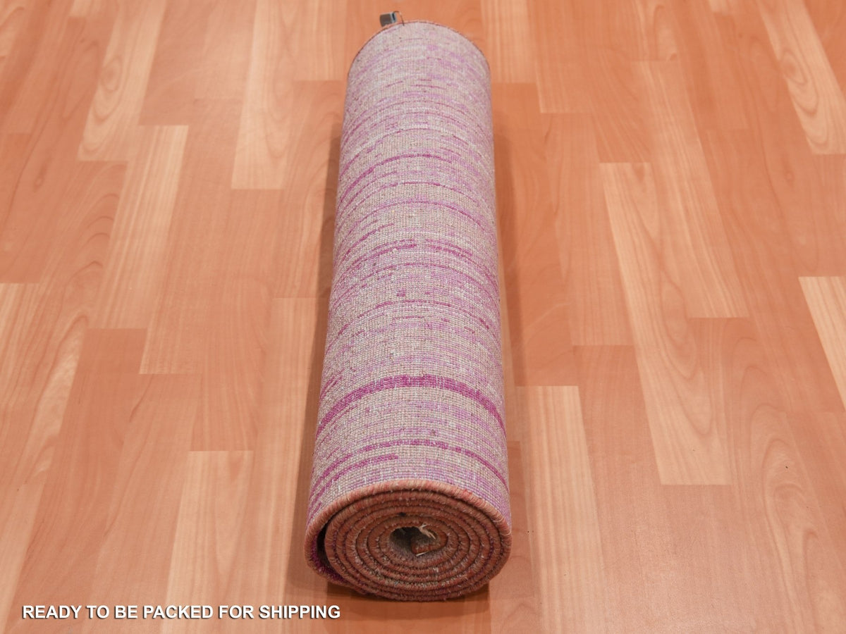 Modern / Contemporary hand-knotted wool runner in Pink, 2'7" x 8'3" — SKU O075113 (view 5)