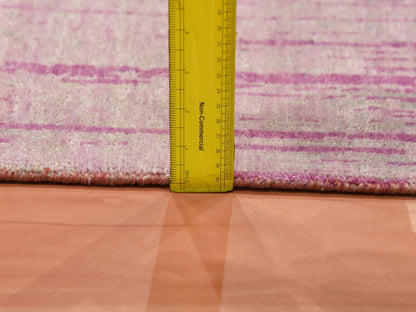 Modern / Contemporary hand-knotted wool runner in Pink, 2'7" x 8'3" — SKU O075113 (view 6)